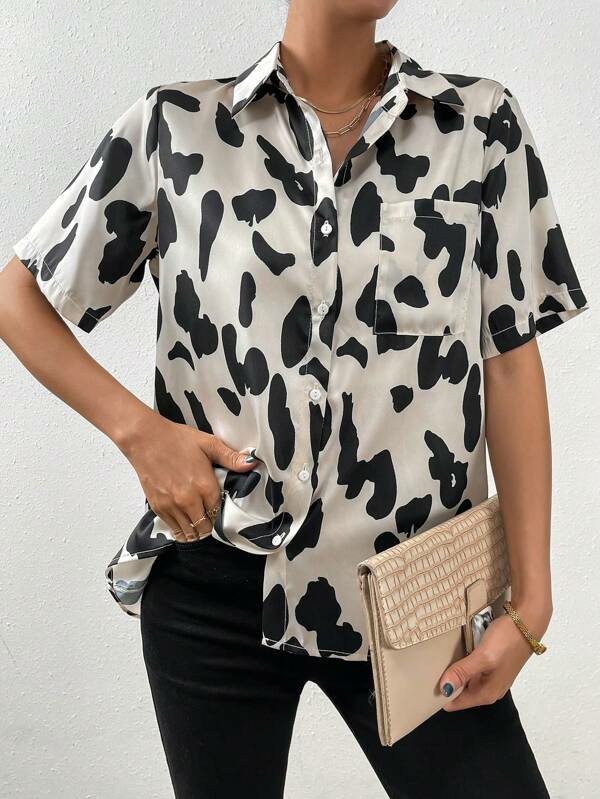 Unity Camicia stampato all over con tasca a toppa