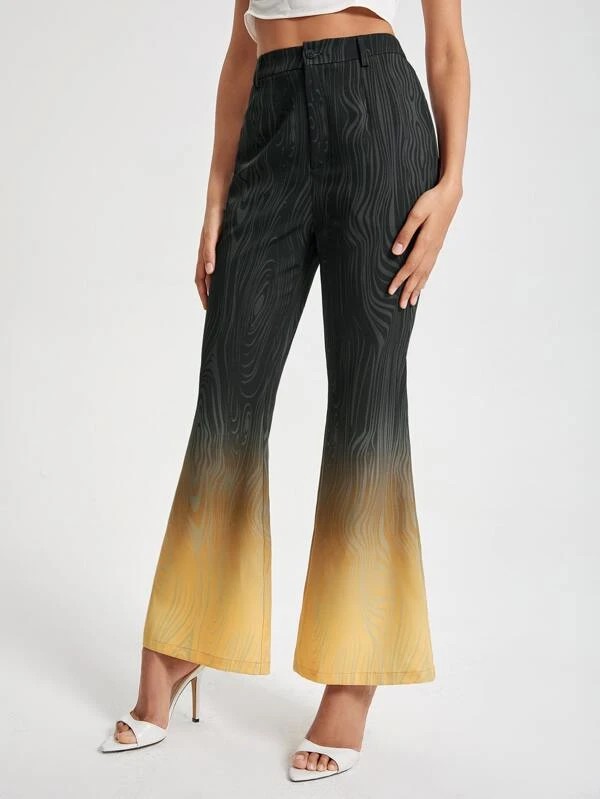 Pantaloni svasati sfumato righe