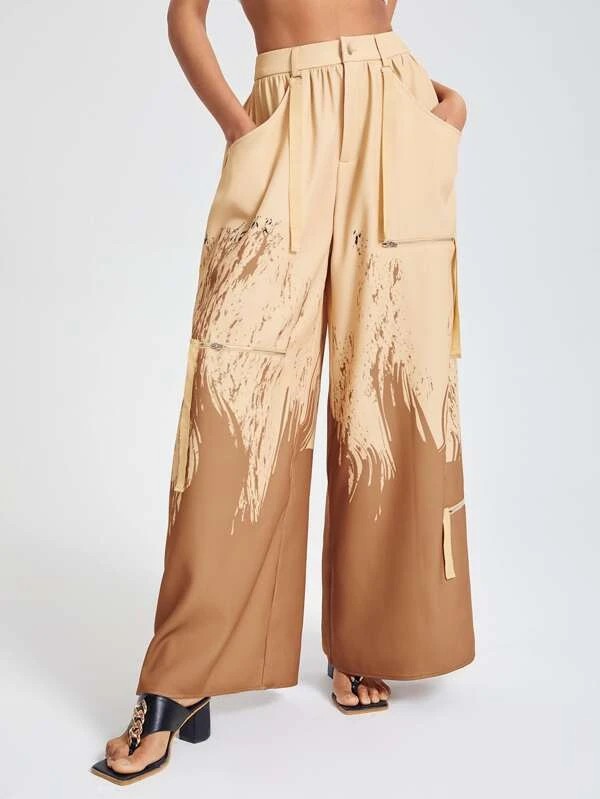 Pantaloni a gamba larga stampa grafica