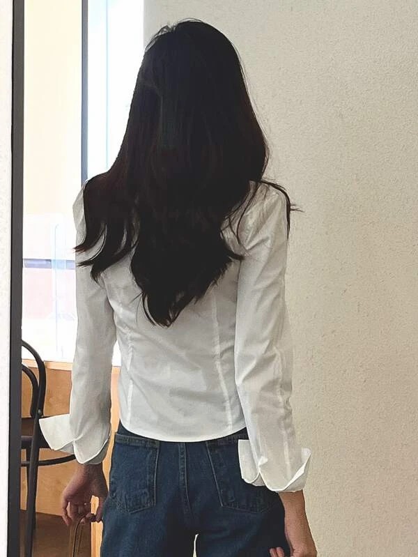 Camicia monocolore abbottonato