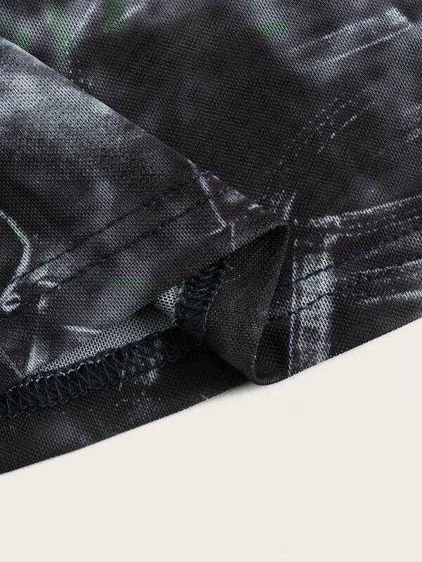 Pantaloni svasati stampa grafica con cut out vita