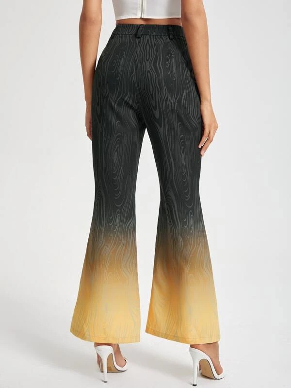 Pantaloni svasati sfumato righe