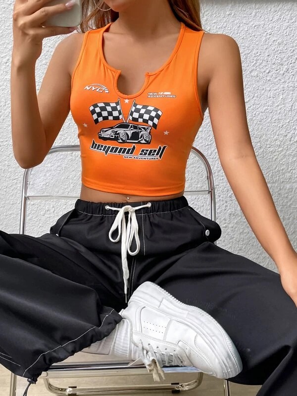 EZwear Bikercore Canotte corte auto e lettere