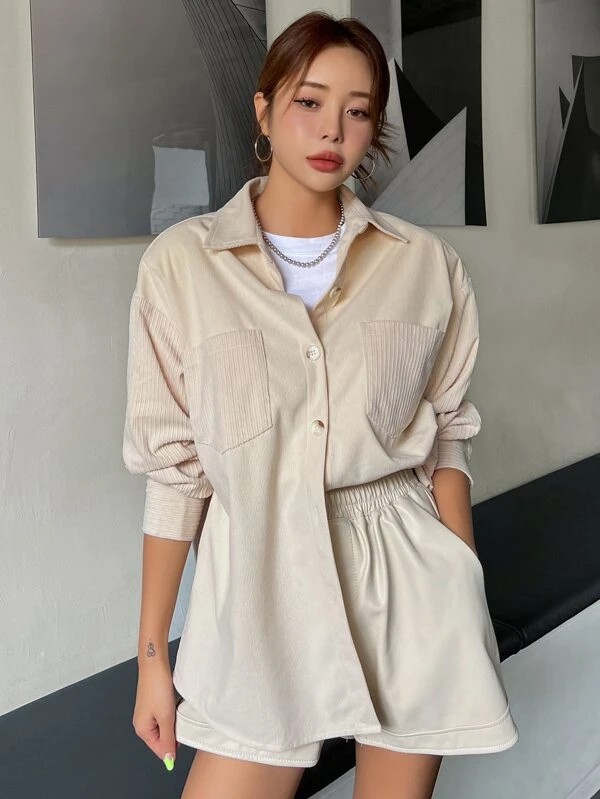 Camicia toppa lettera spacco indietro spalle cadenti