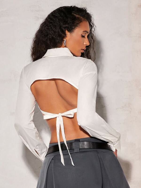BAE Camicia monocolore con bottone frontale corto