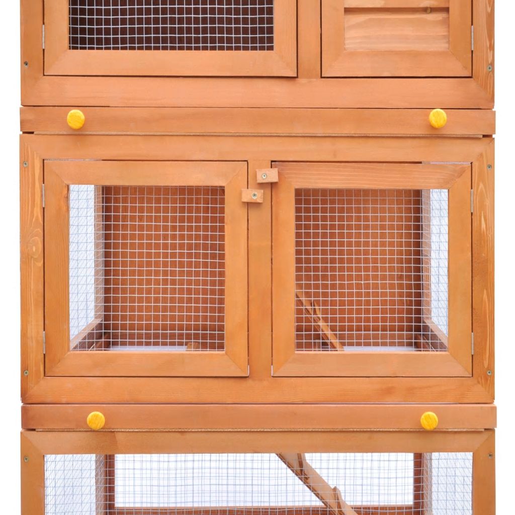 Outdoor Hutch Small Animal House Pet Cage 3 Layers Wood