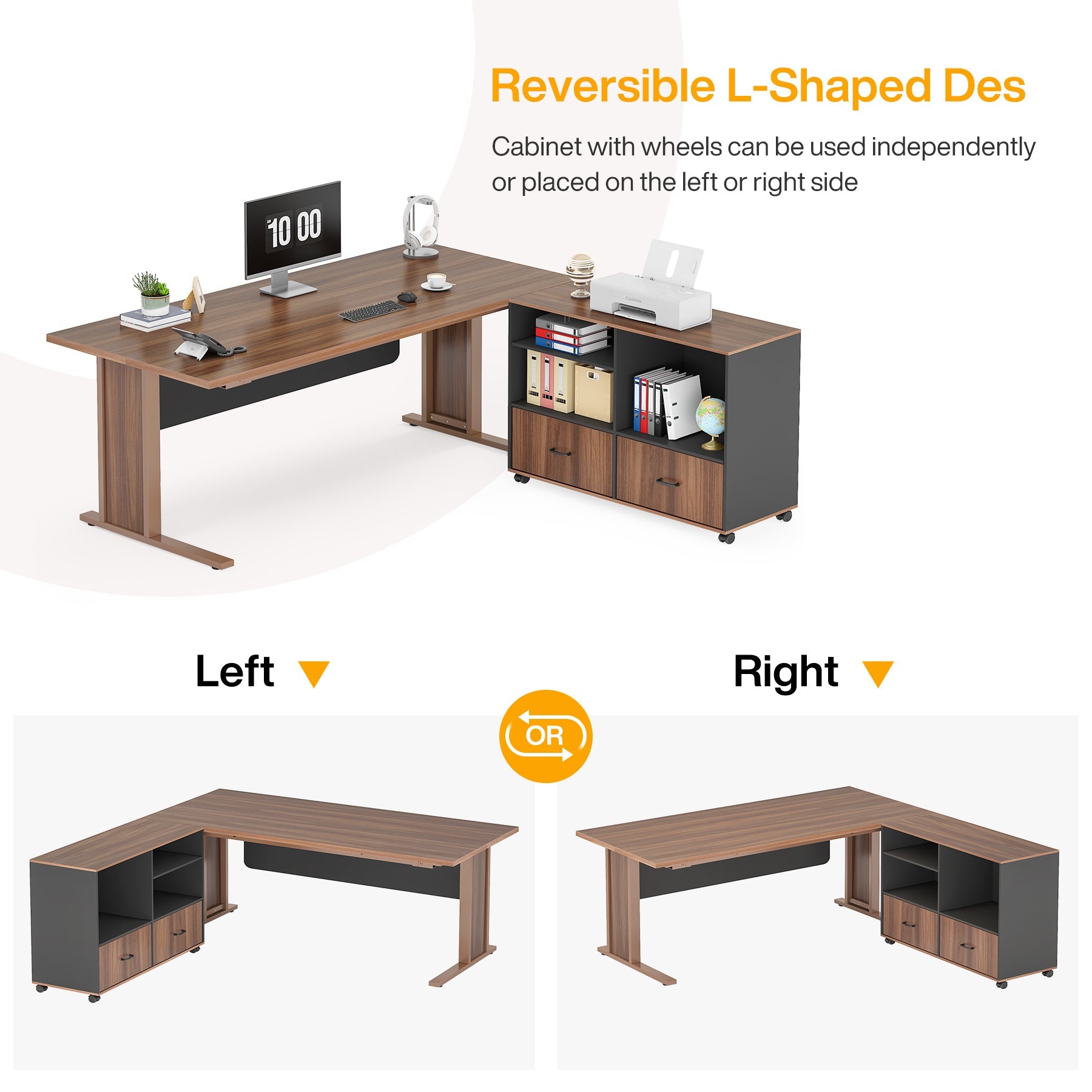 Large L-Shaped Desk, 63