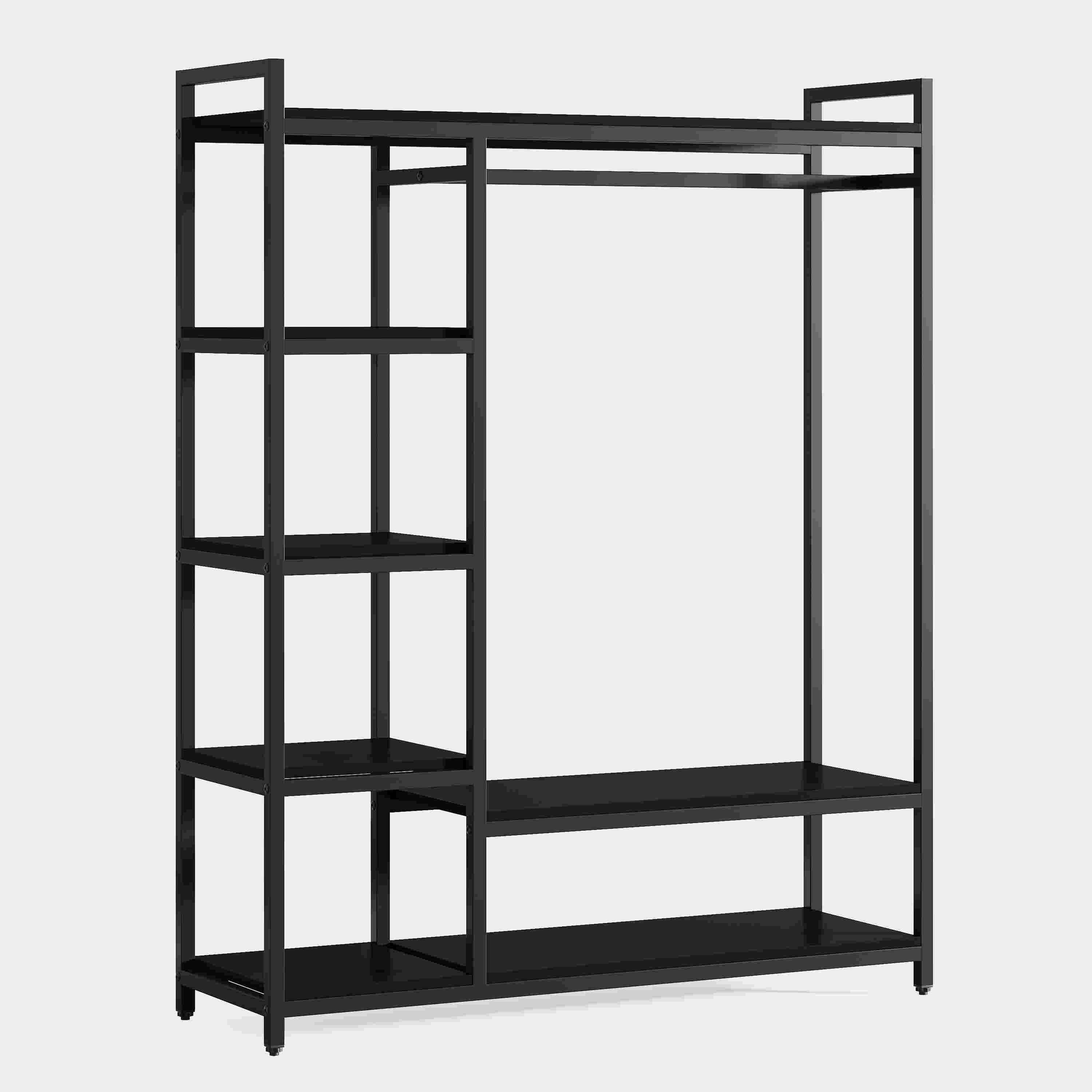 Freestanding Closet Organizer, Garment Rack with 6 Shelves