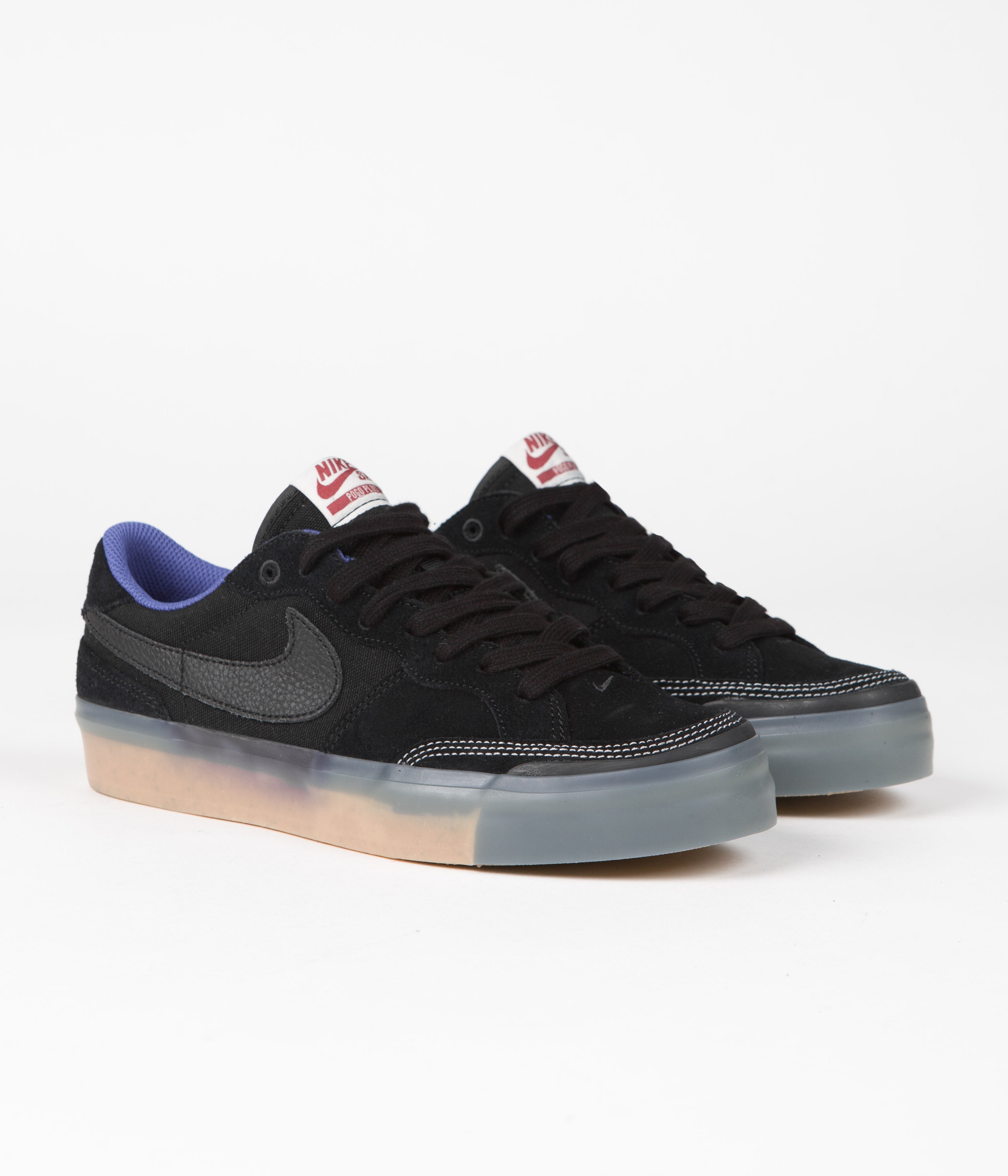 Nike SB Pogo Premium Shoes - Black / Black - Hyper Royal - Gum Light Brown