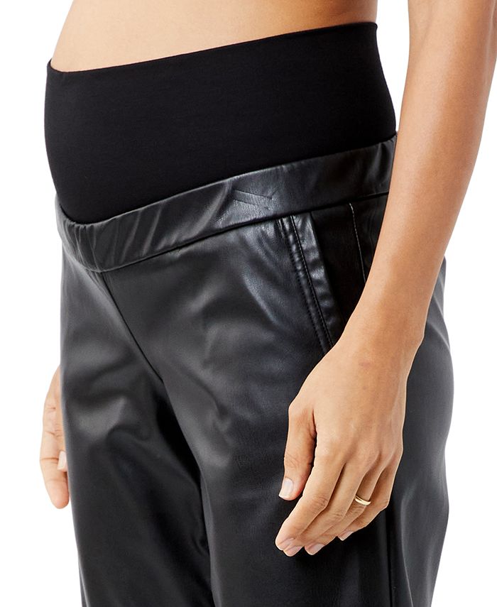 Faux-Leather Maternity Pants