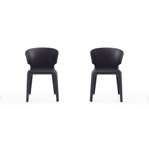 Conrad Leather Dining Chair in Black (Set of 2)