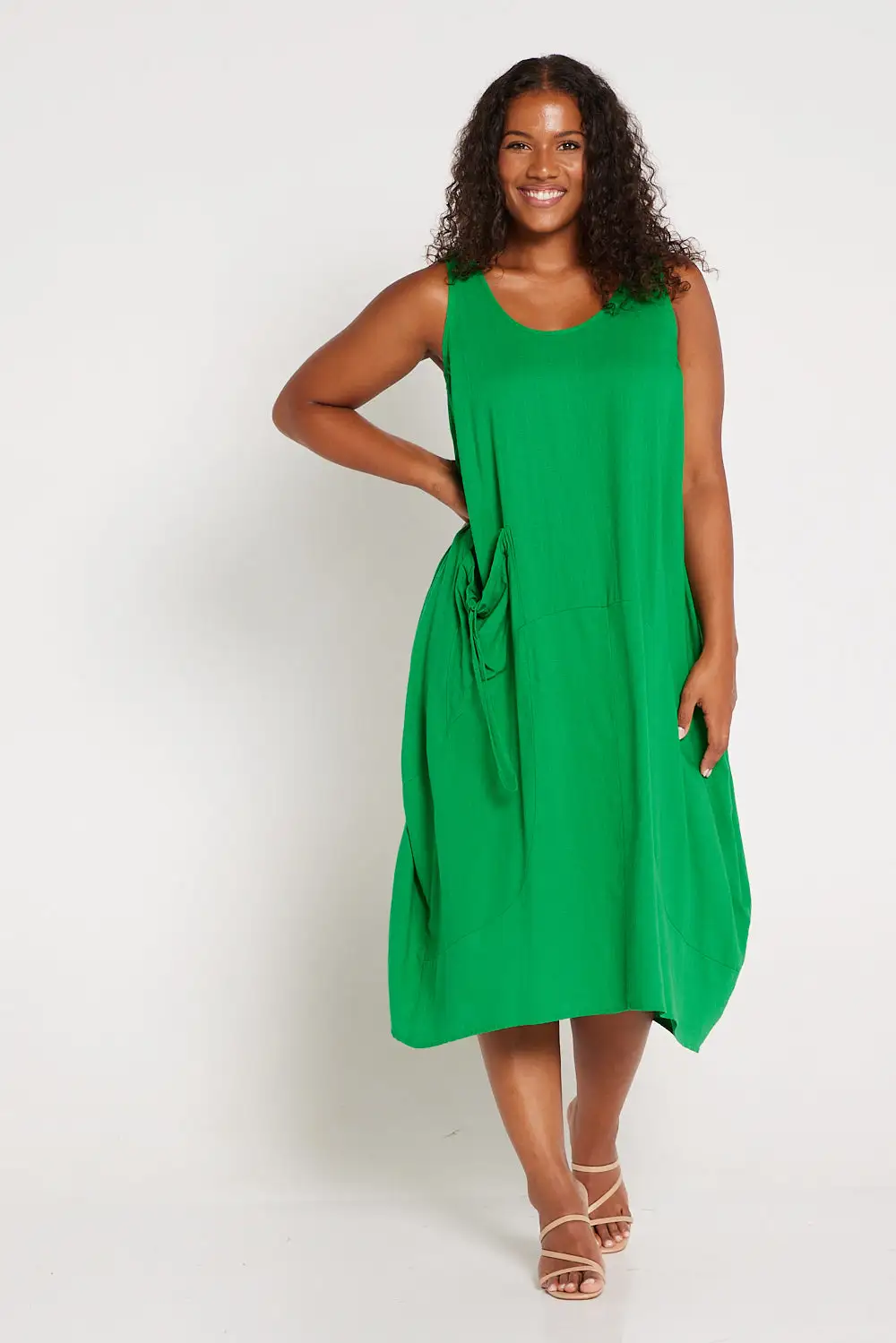 Maisie Cotton Pocket Dress - Green