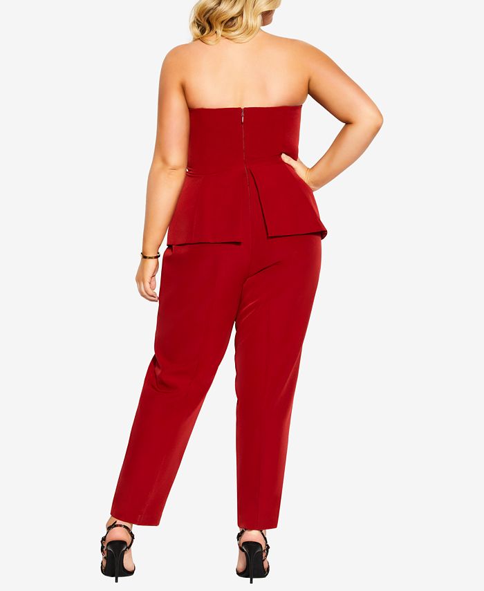 Trendy Plus Size Emma Peplum Jumpsuit