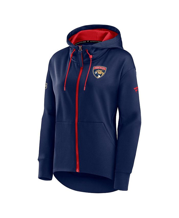 Women's Branded Navy Florida Panthers Authentic Pro Rink Full-Zip Hoodie