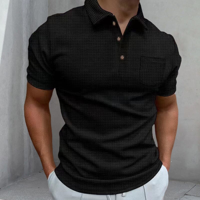 Men's Waffle Polo Shirt