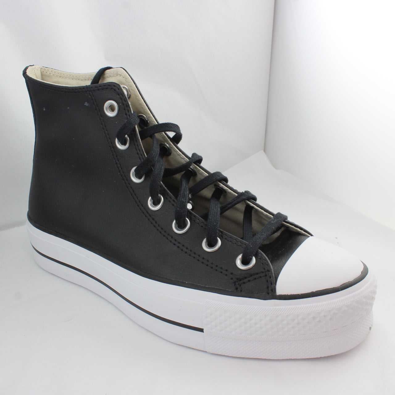 Womens Converse All Star Lift Hi Black White White Leather