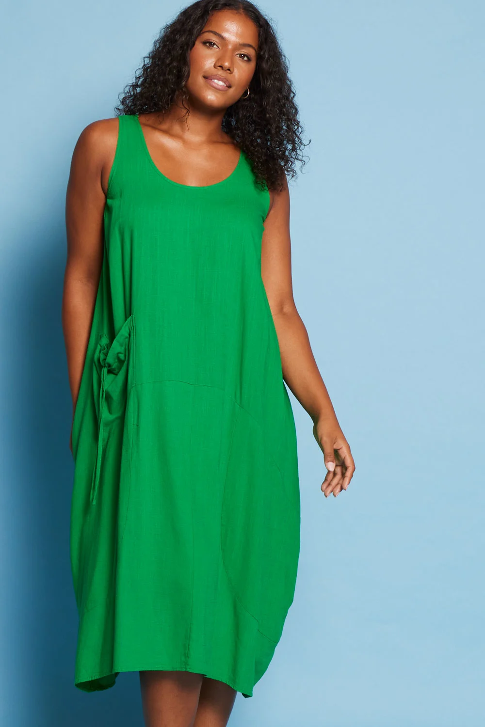 Maisie Cotton Pocket Dress - Green
