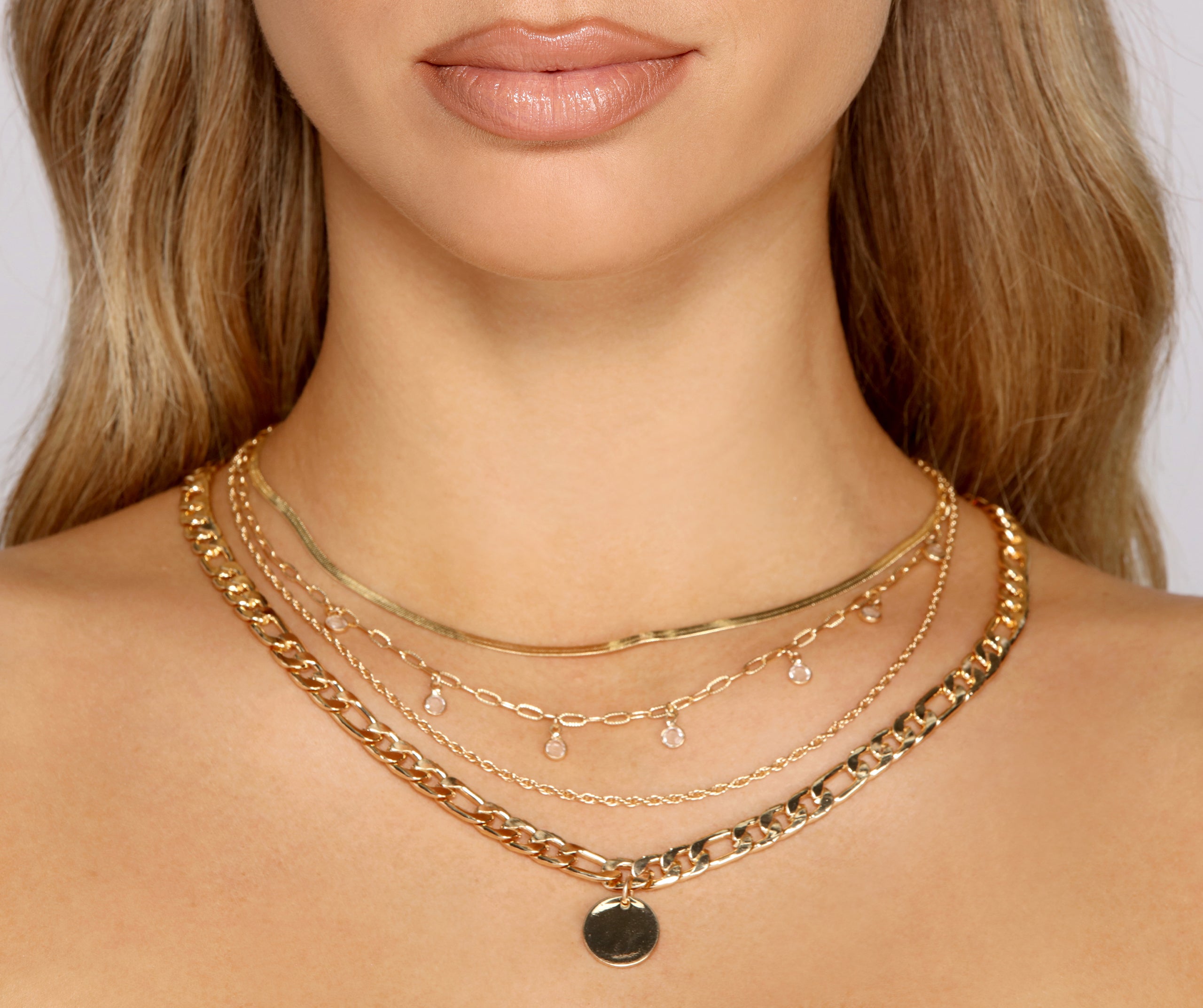 Trendy Babe Layered Two-Pack Necklace Set