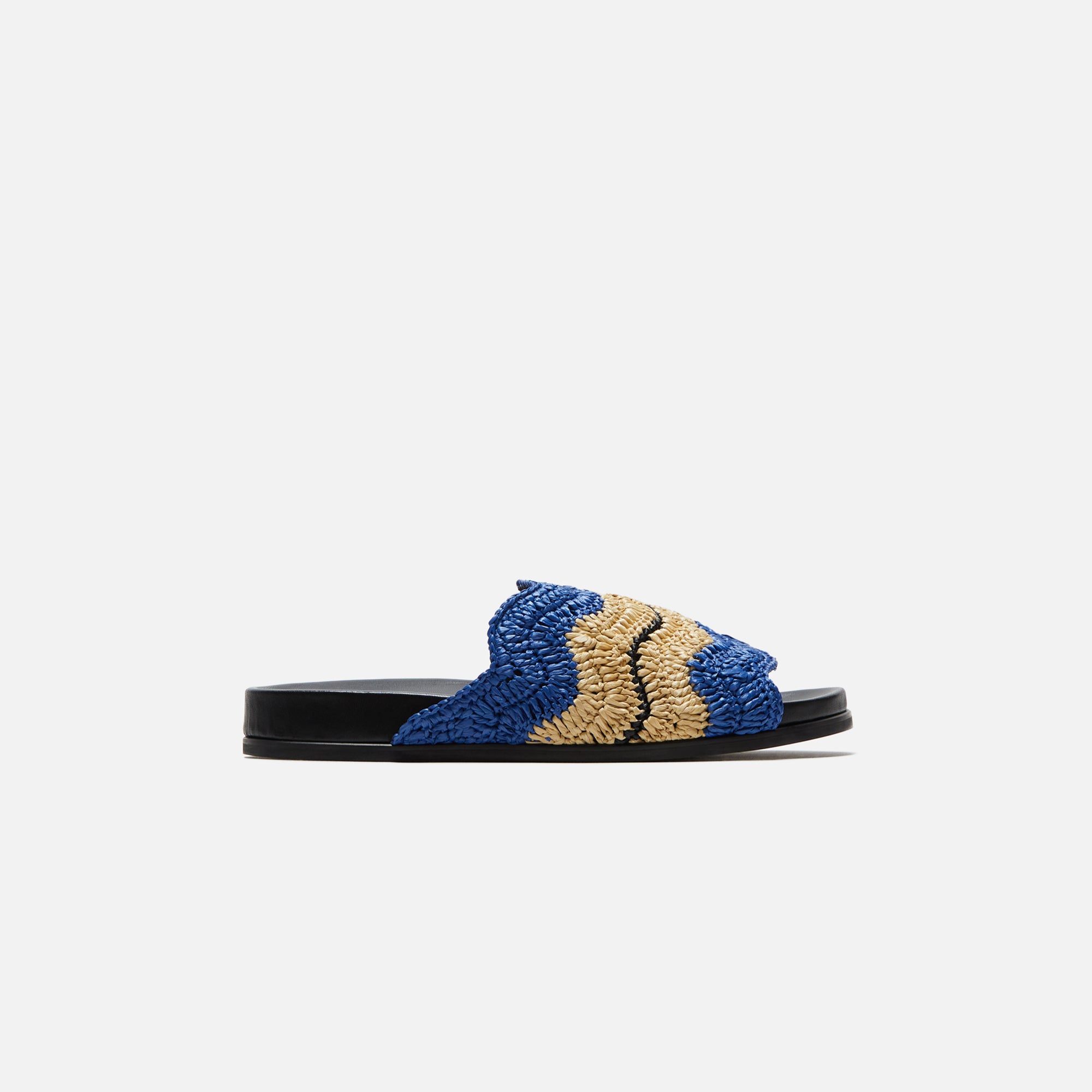 Marni x No Vacancy Inn Slide Rafia Waves - Blue / Natural