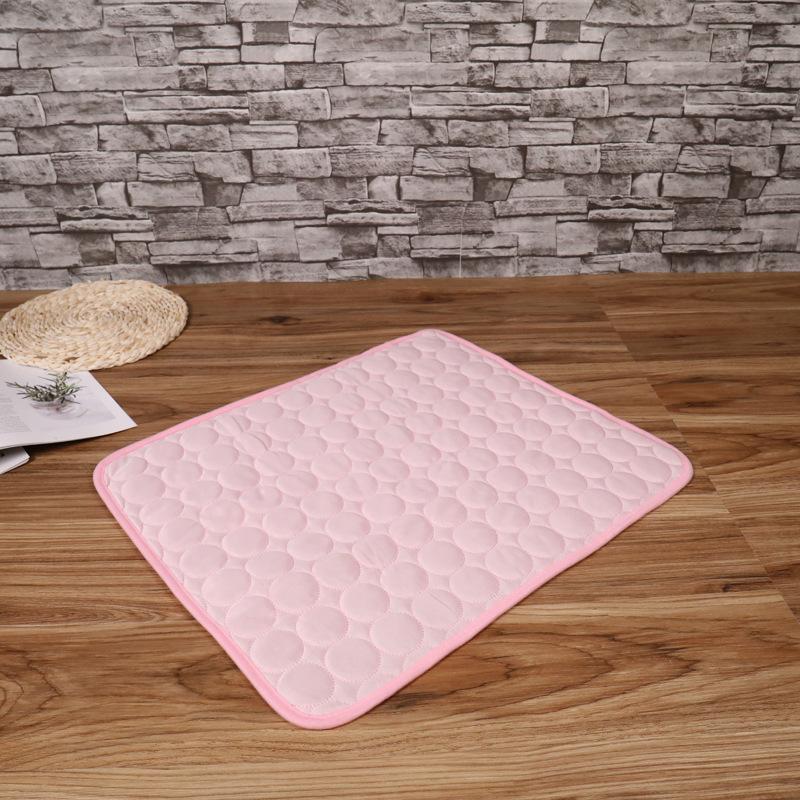 Fovien Dog Ice Silk Mat Summer Pet Mat Teddy Kennel Bite Resistant Cat Sleeping Mat Cooling Ice Mat One By One (Recommended Within 130 Jin) Pink 150*100cm