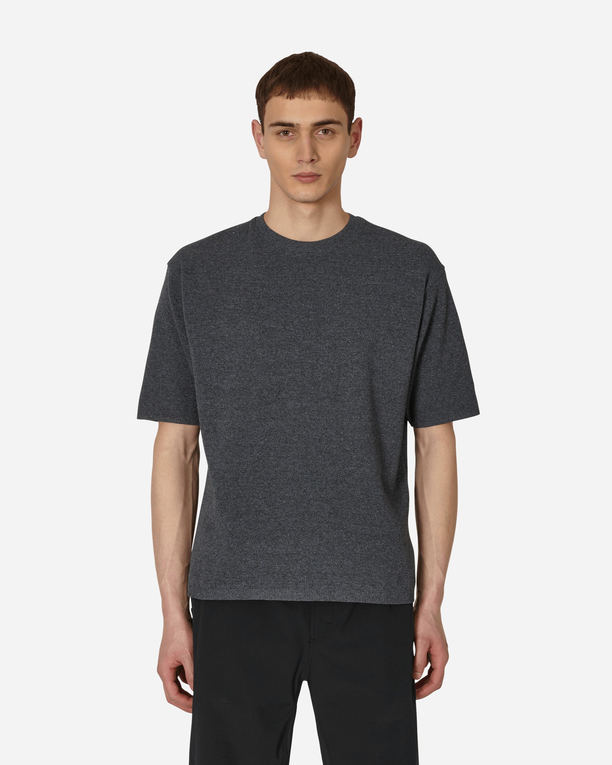 Tech Pack Engineered Knit Short-Sleeve Sweater Grey