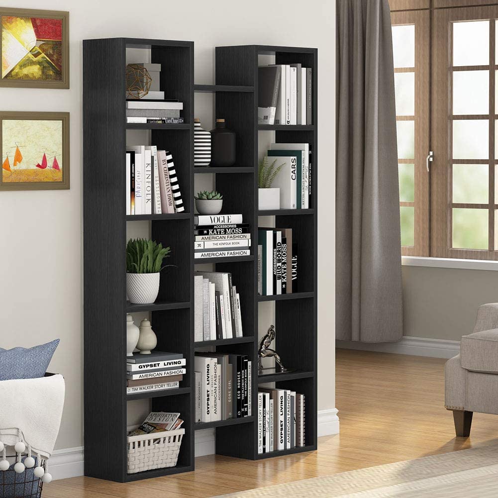 Modern Bookcase, 5-Shelf Storage Organizer with 14-Cube Display Bookshelf