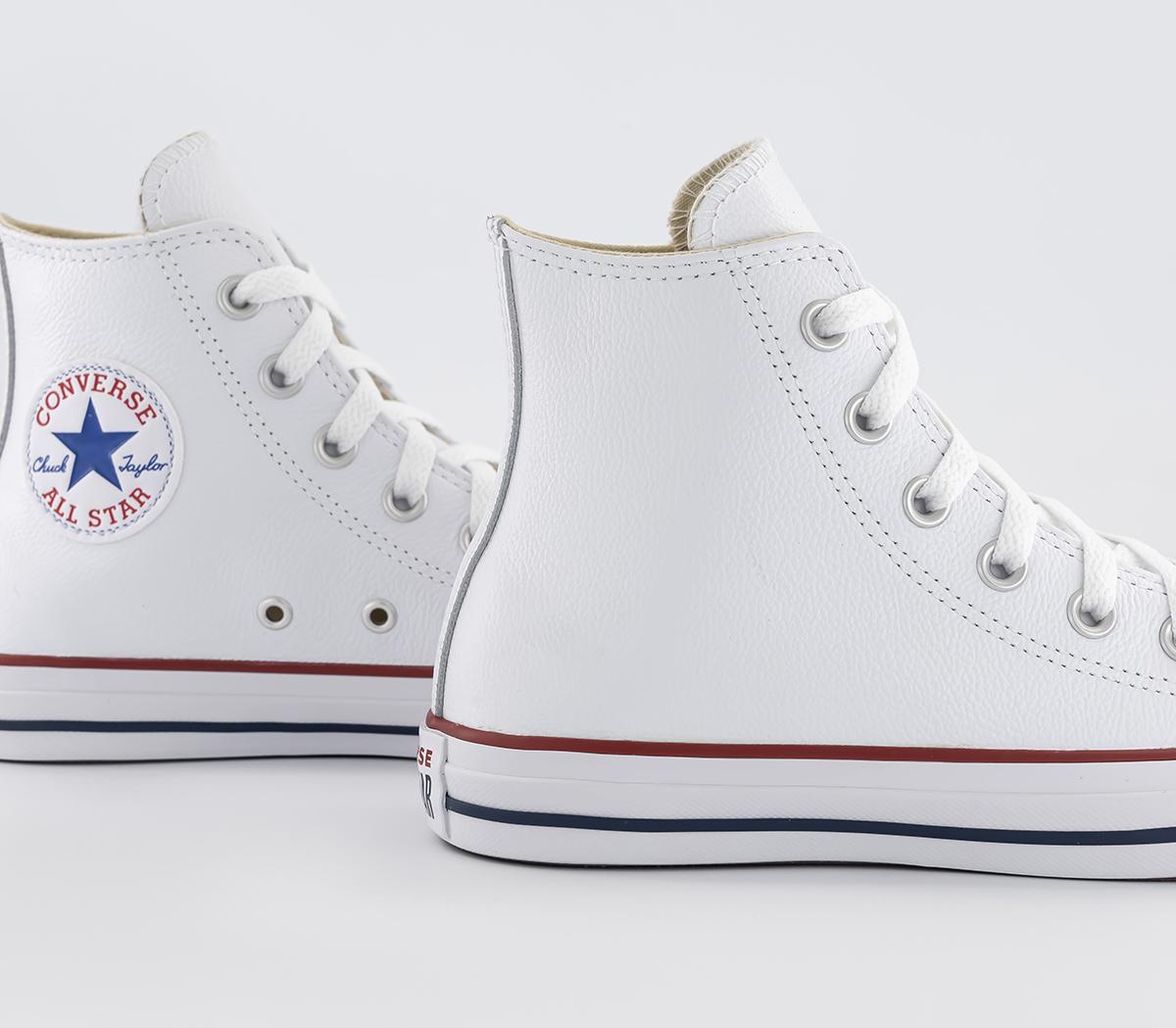 Womens Converse All Star Hi Leather Optical White Trainers