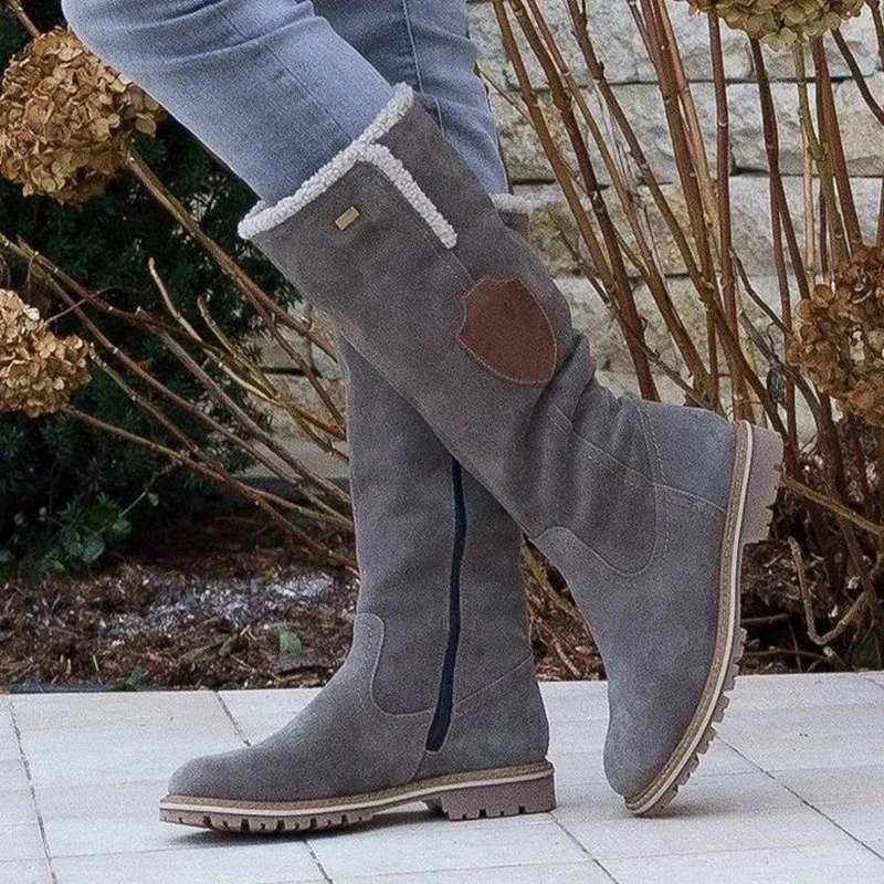 Snow Boots With Flat Heel And Side Zipper