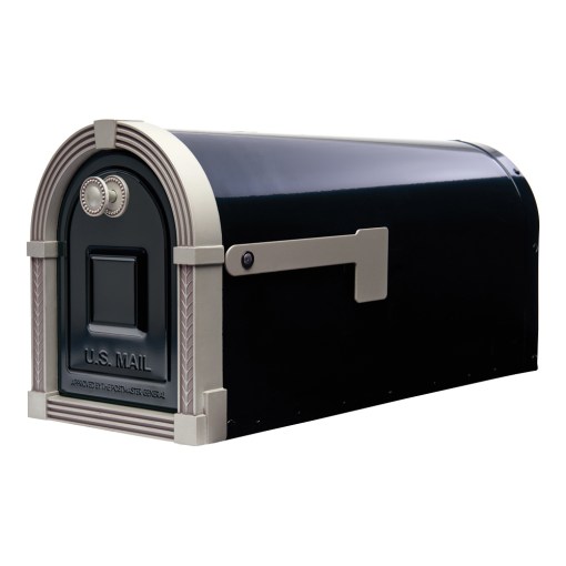 Gibraltar Mailboxes Large Glossy Black Steel Post Mounted Mailboxes