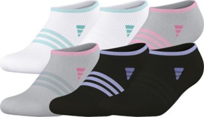 adidas Girl's Superlite 3.0 6-Pack No Show Socks