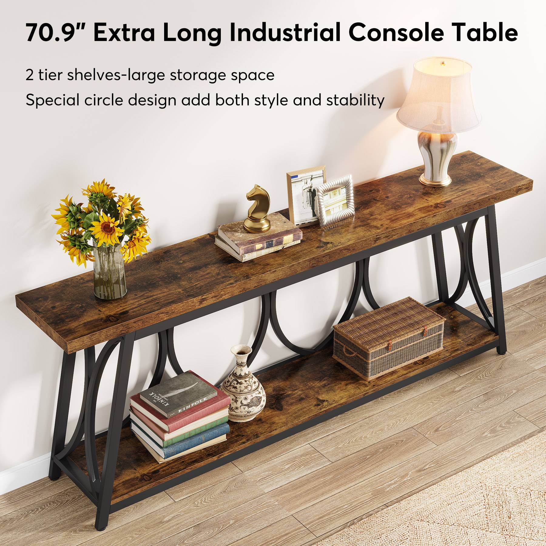 2-Tier Console Table, 70.9