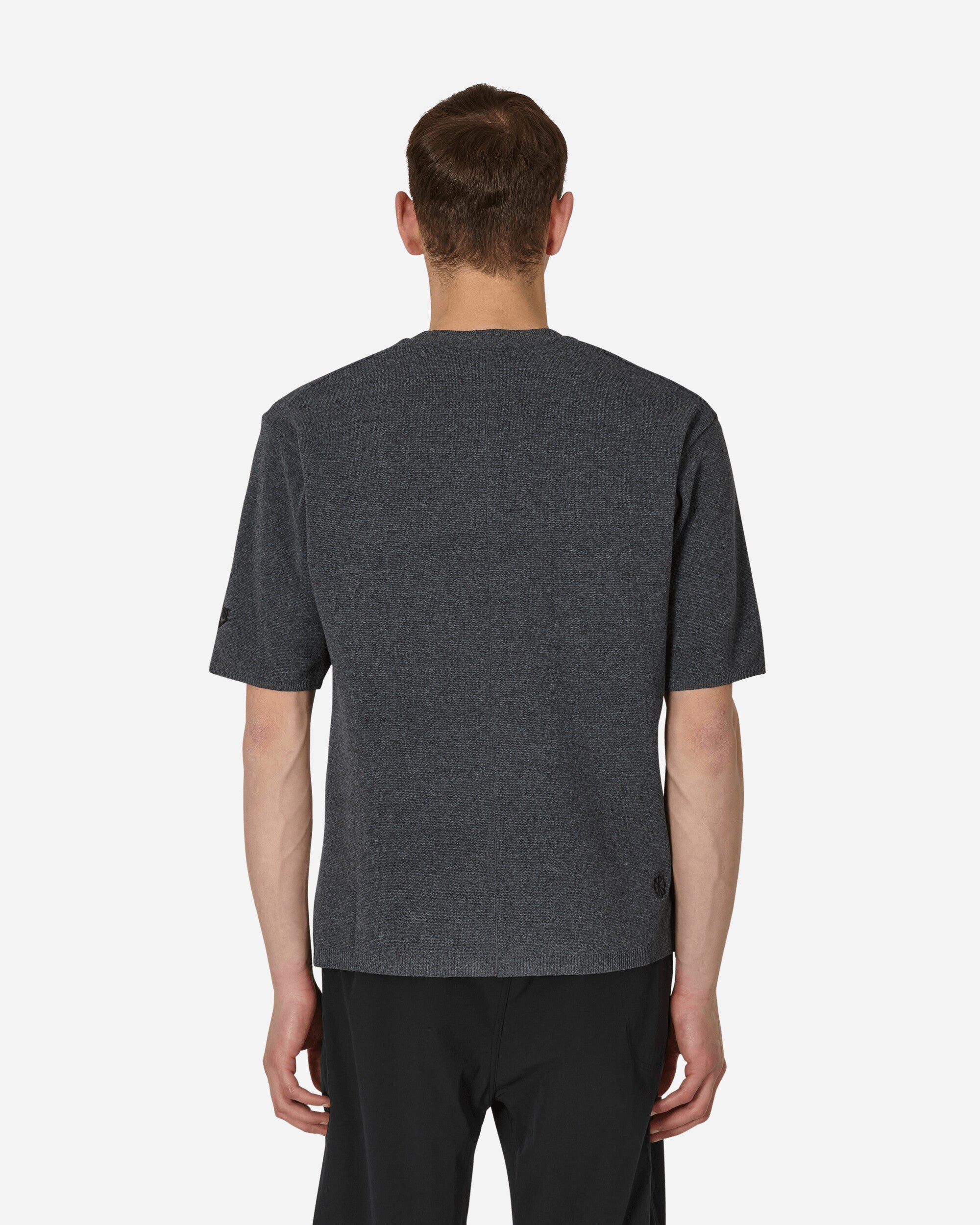 Tech Pack Engineered Knit Short-Sleeve Sweater Grey