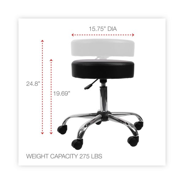 Alera Height Adjustable Lab Stool， Backless， Supports Up to 275 lb， 19.69
