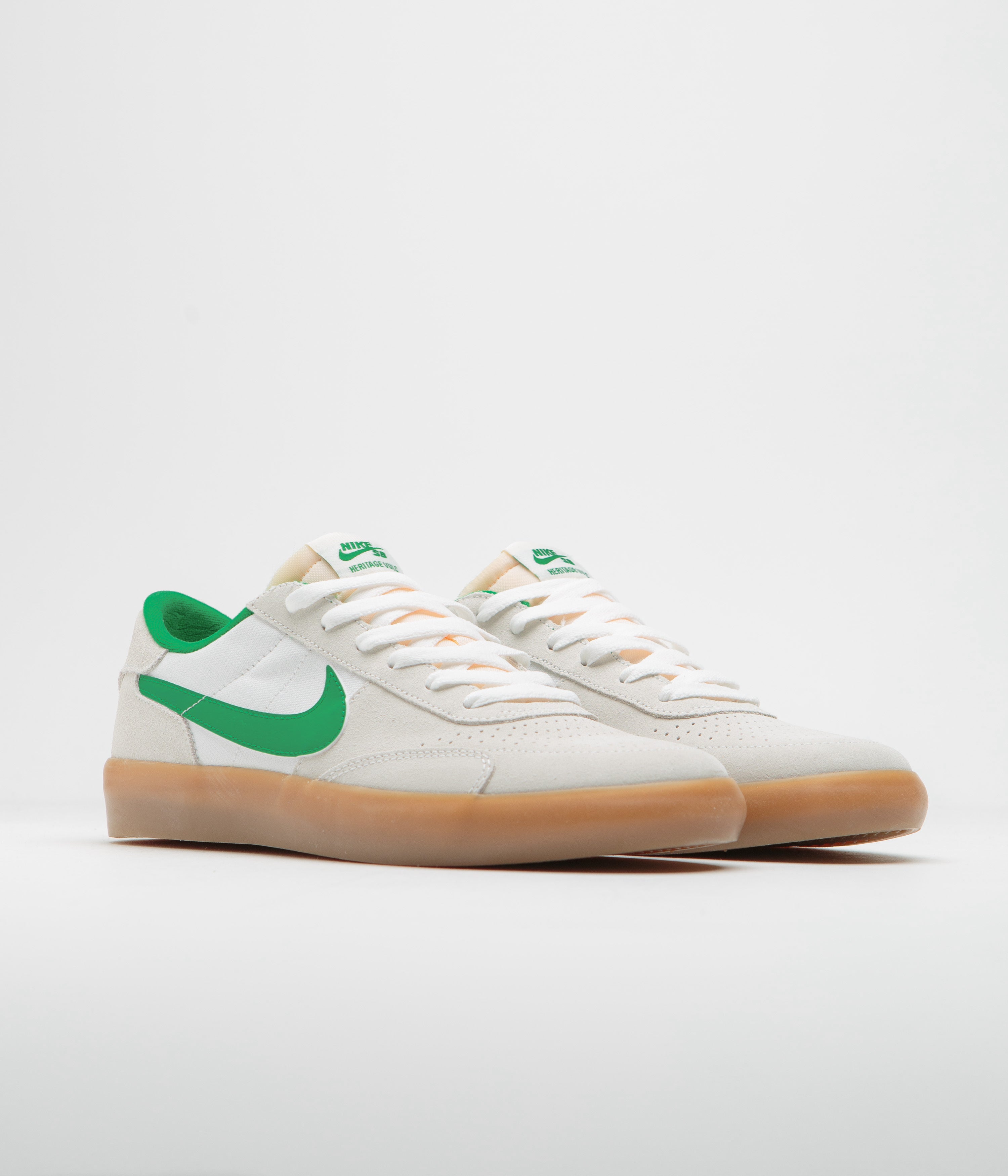 Nike SB Heritage Vulc Shoes - Summit White / Lucky Green - White