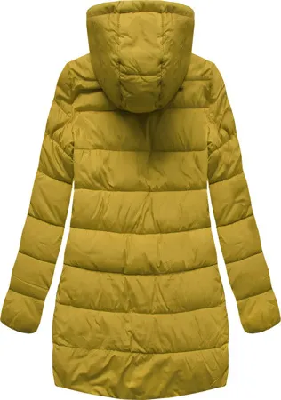 YELLOW QUILTED LADIES 'HOODED JACKET