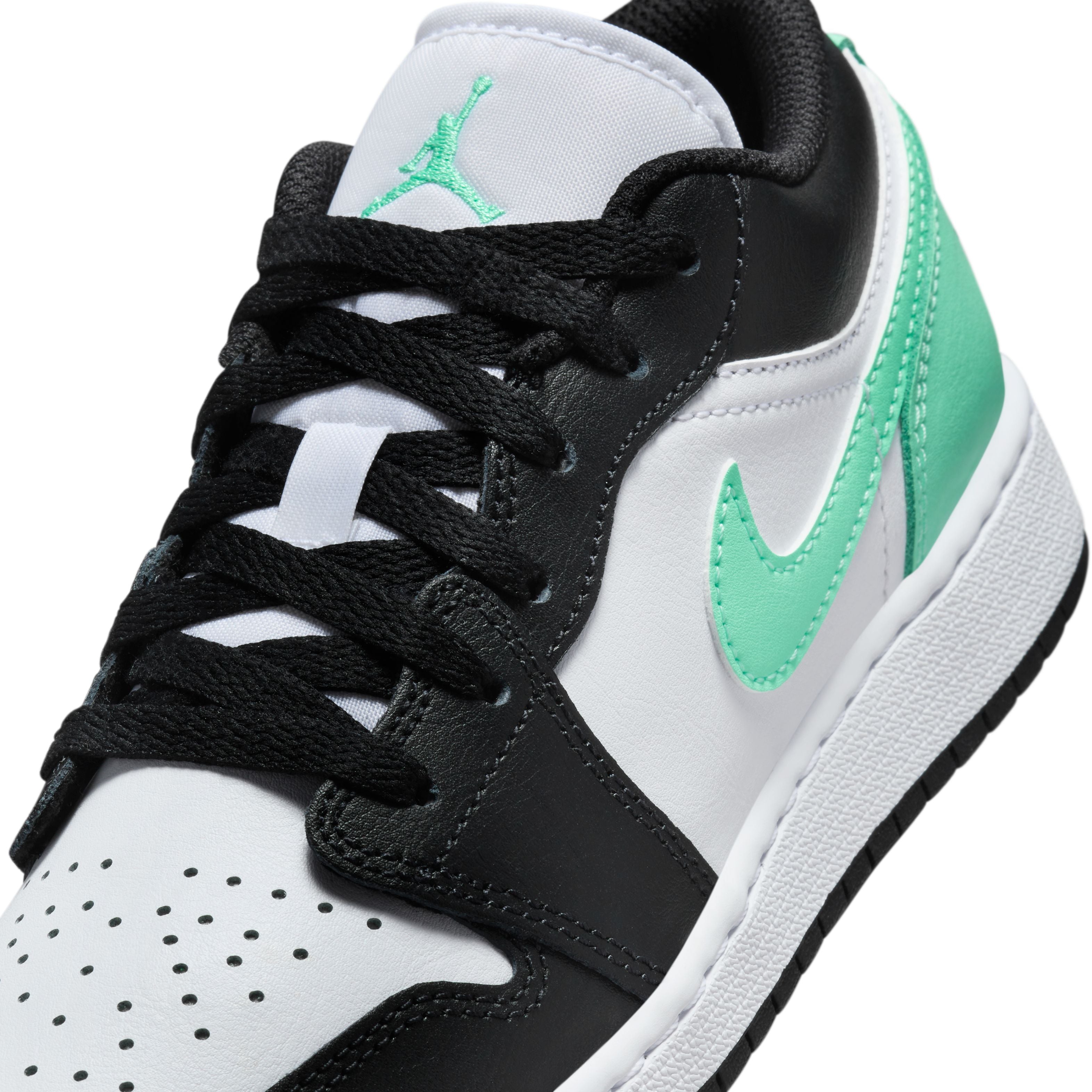 Kids Air Jordan 1 Low 'White Green Glow'