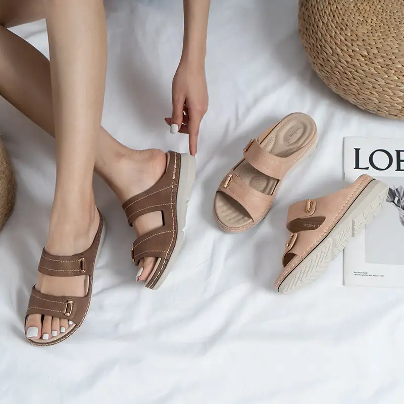 Comfortable Sloping Heel Thick Bottom Sandals