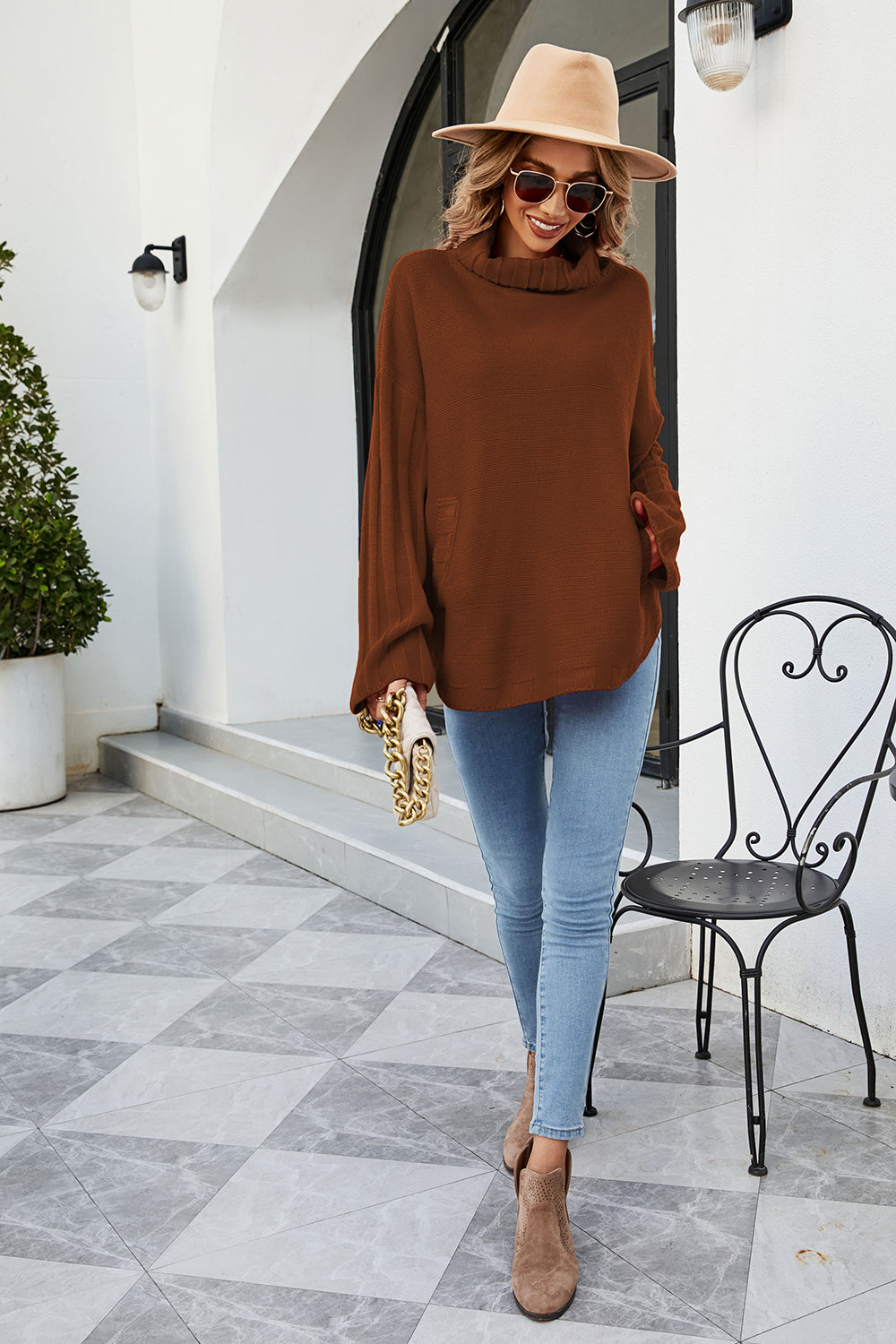 Loose Plus Size Turtleneck Women's Sweater