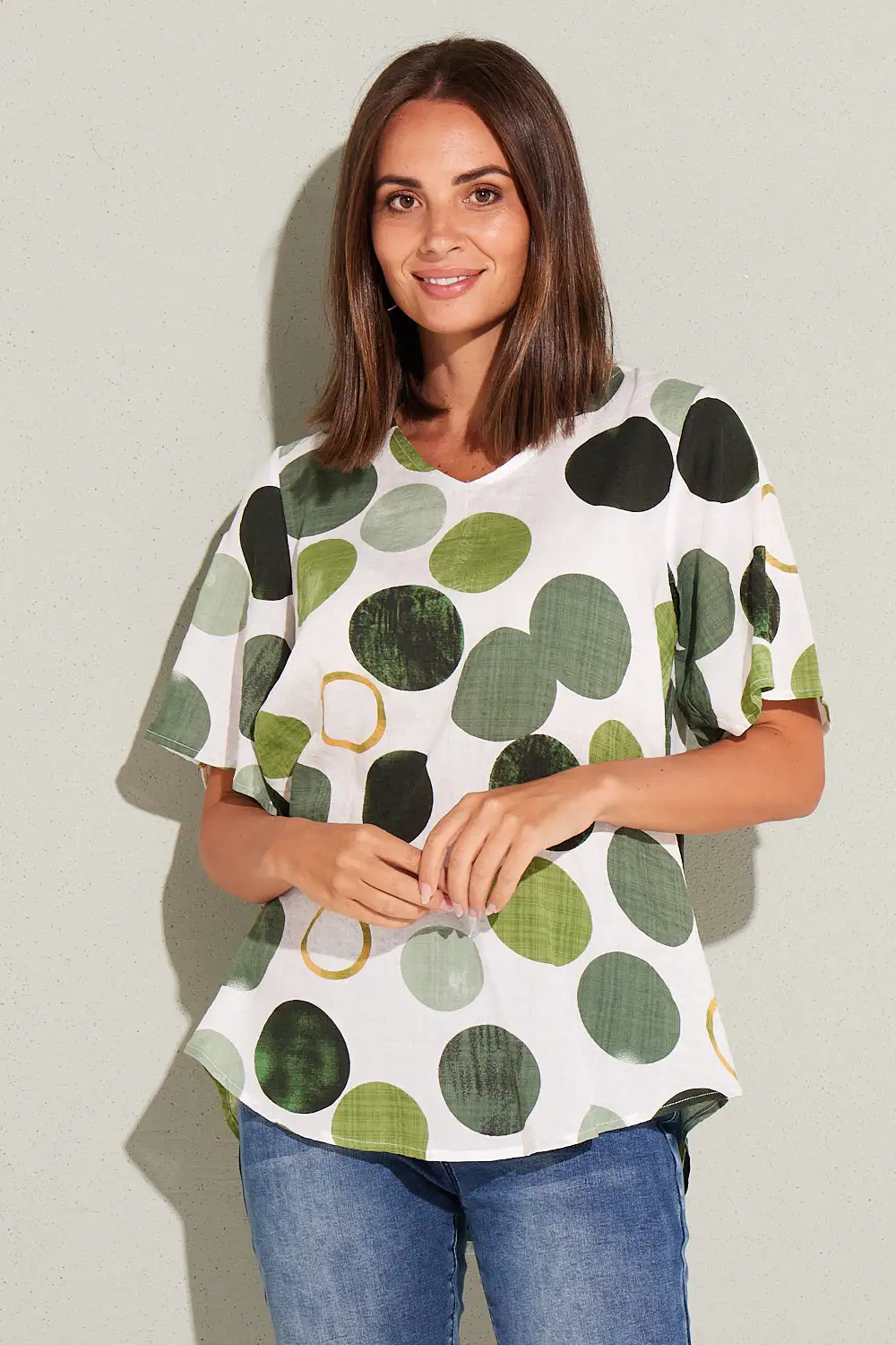 Adele Top - Green Spot