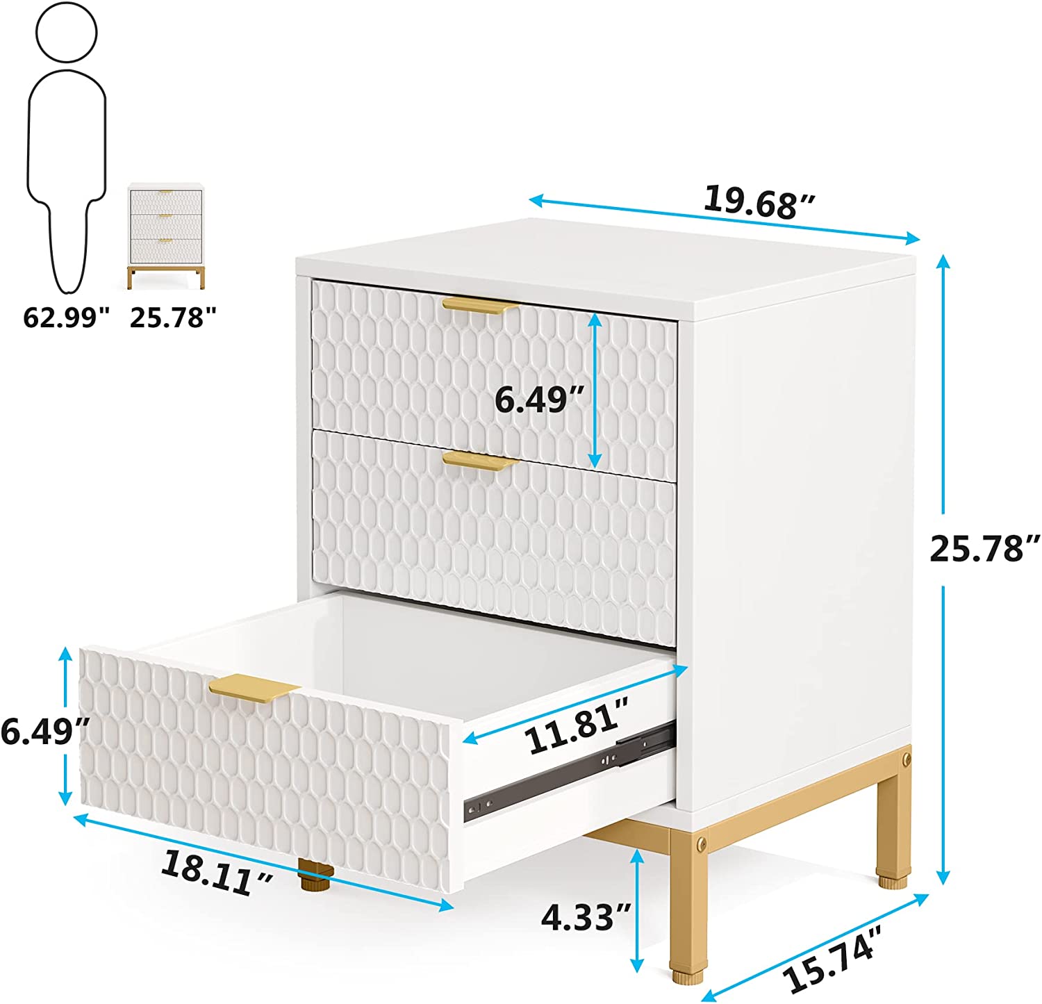 Modern Nightstand, 25.8