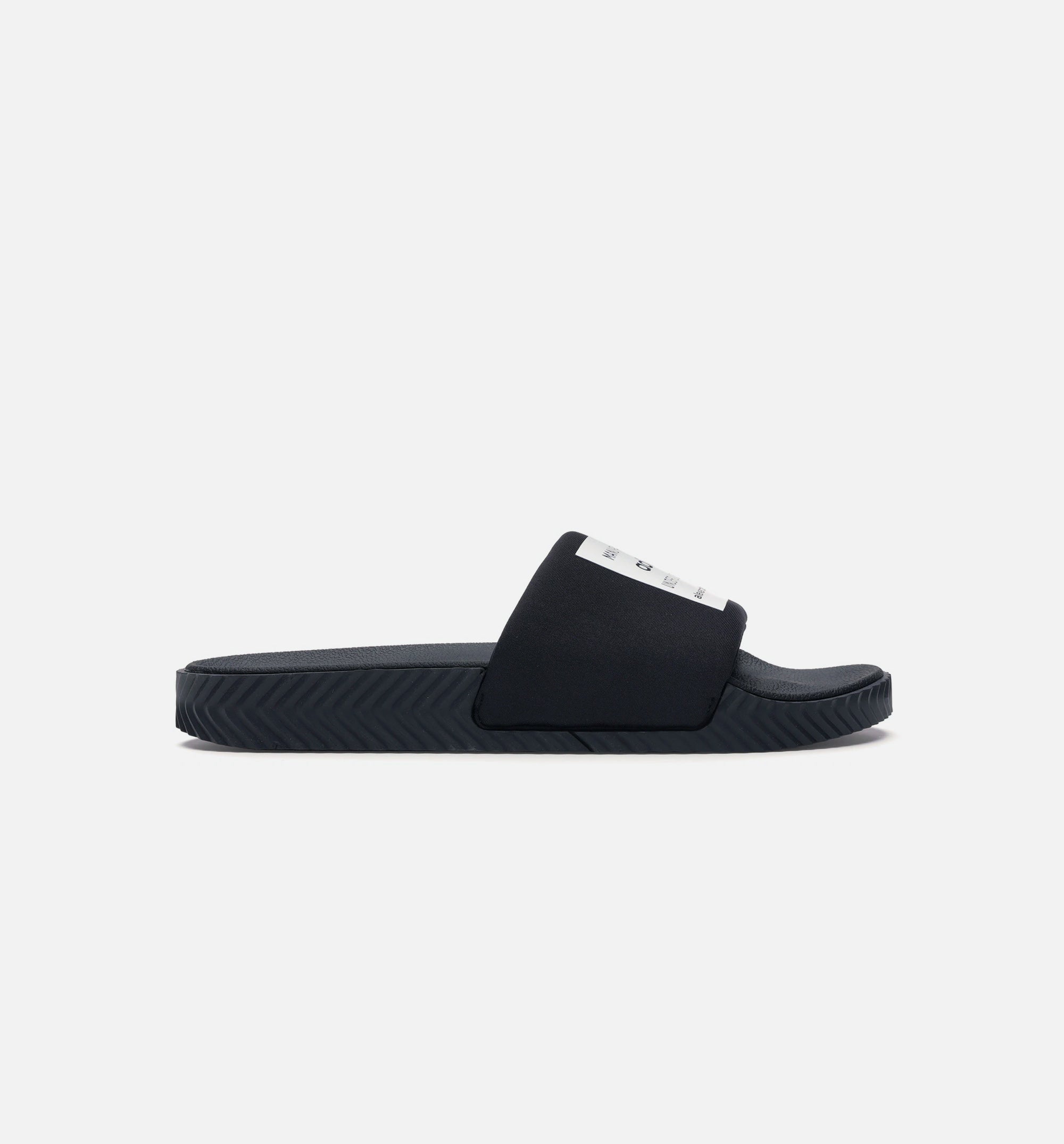 adidas by Alexander Wang Black Adilette Lycra Men Slides - Black /White