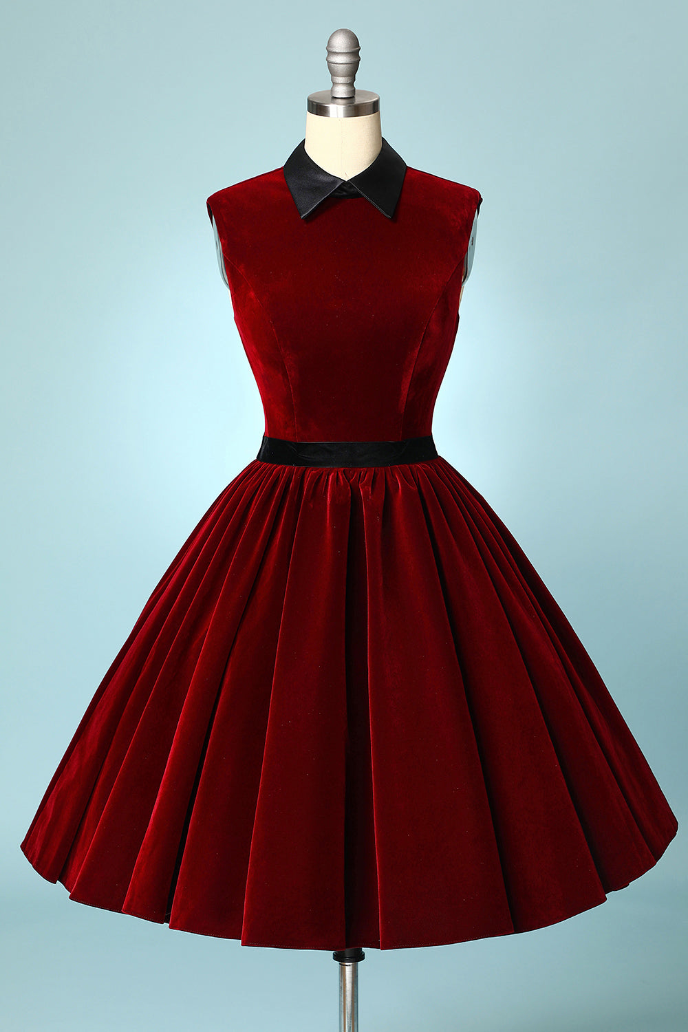 Burgundy Velvet Short Dress