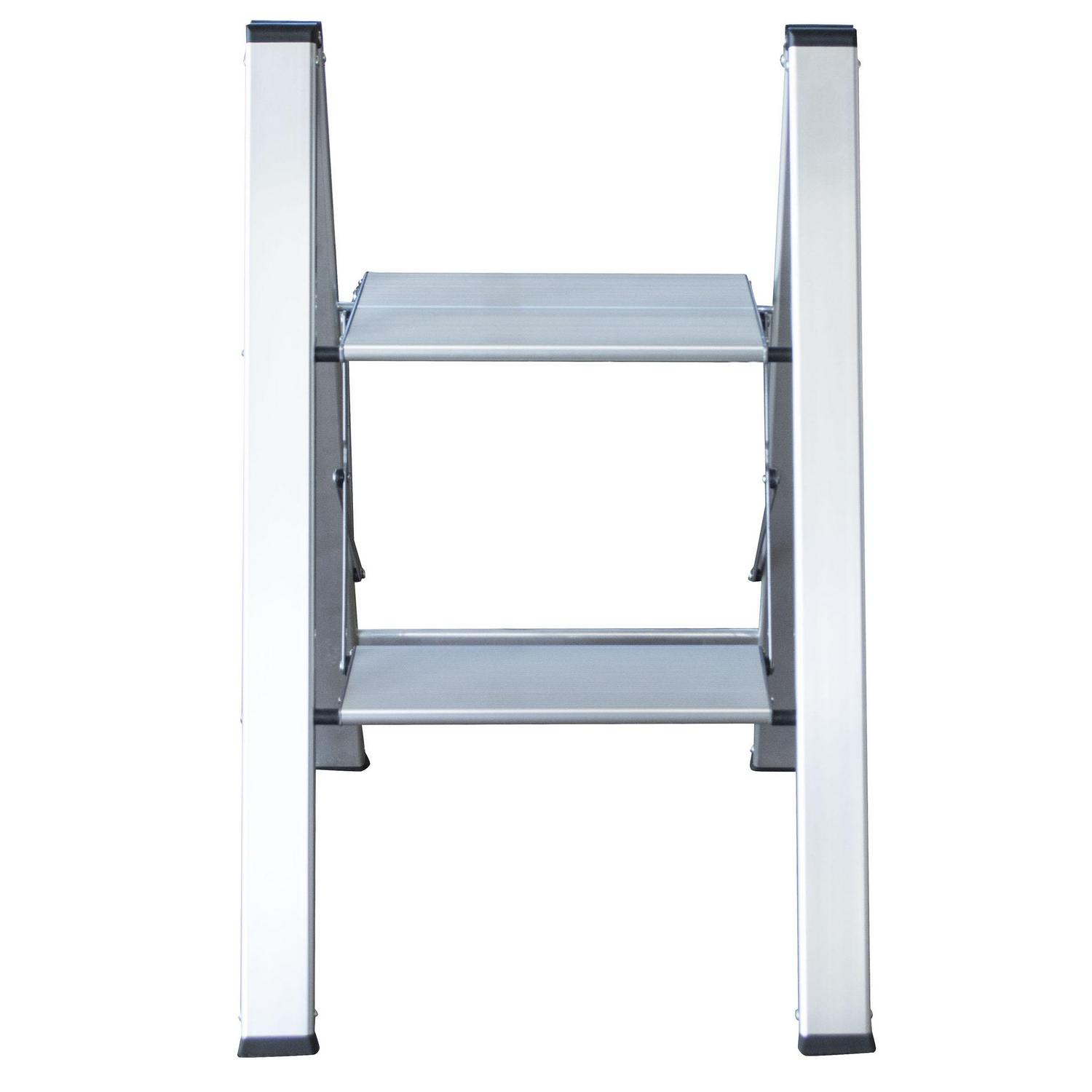 AmeriHome Ultra Slim Aluminum Two Step Folding Utility Step Ladder