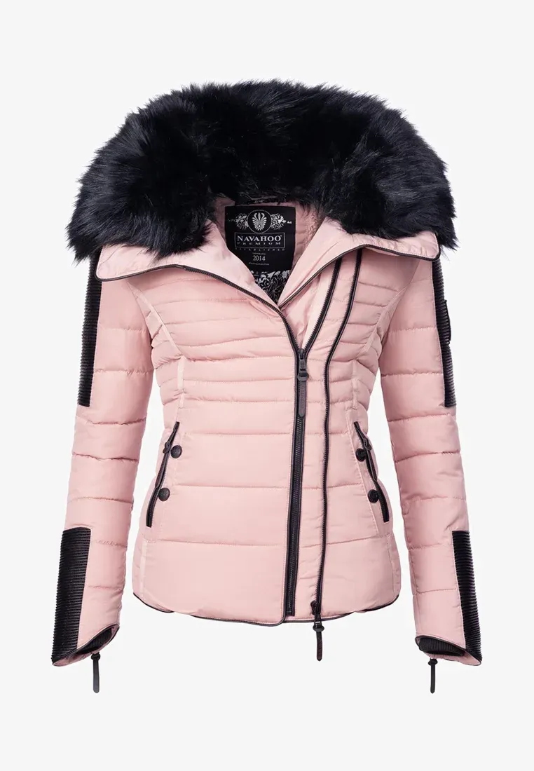 Women's short parka coat pink