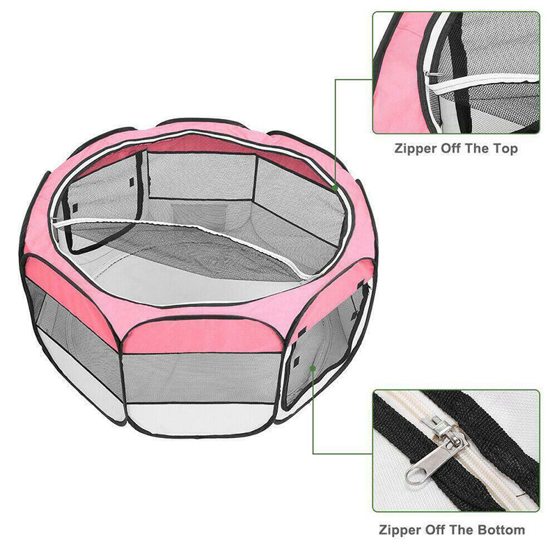 Portable Folding Pet Tent Pet Playpen Dog House Octagonal Cage For Cat Tent Playpen Puppy Kennel Easy Operation Fence Outdoor