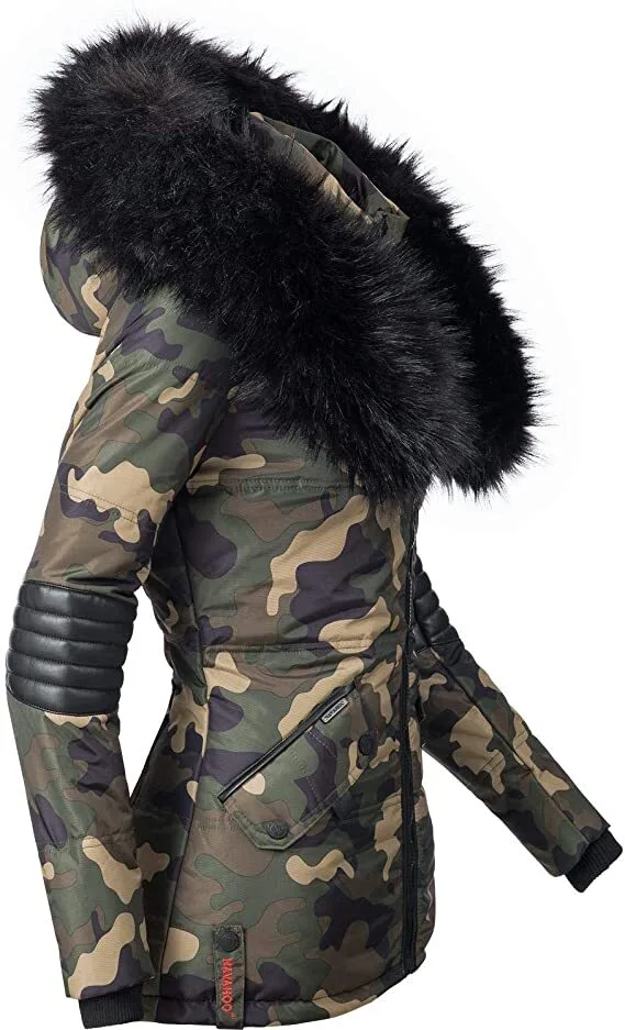 Winter short parka coat camouflage