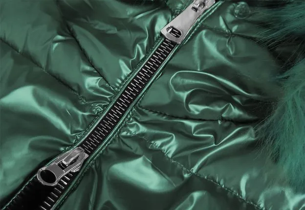 Metallic winter ladies green jacket