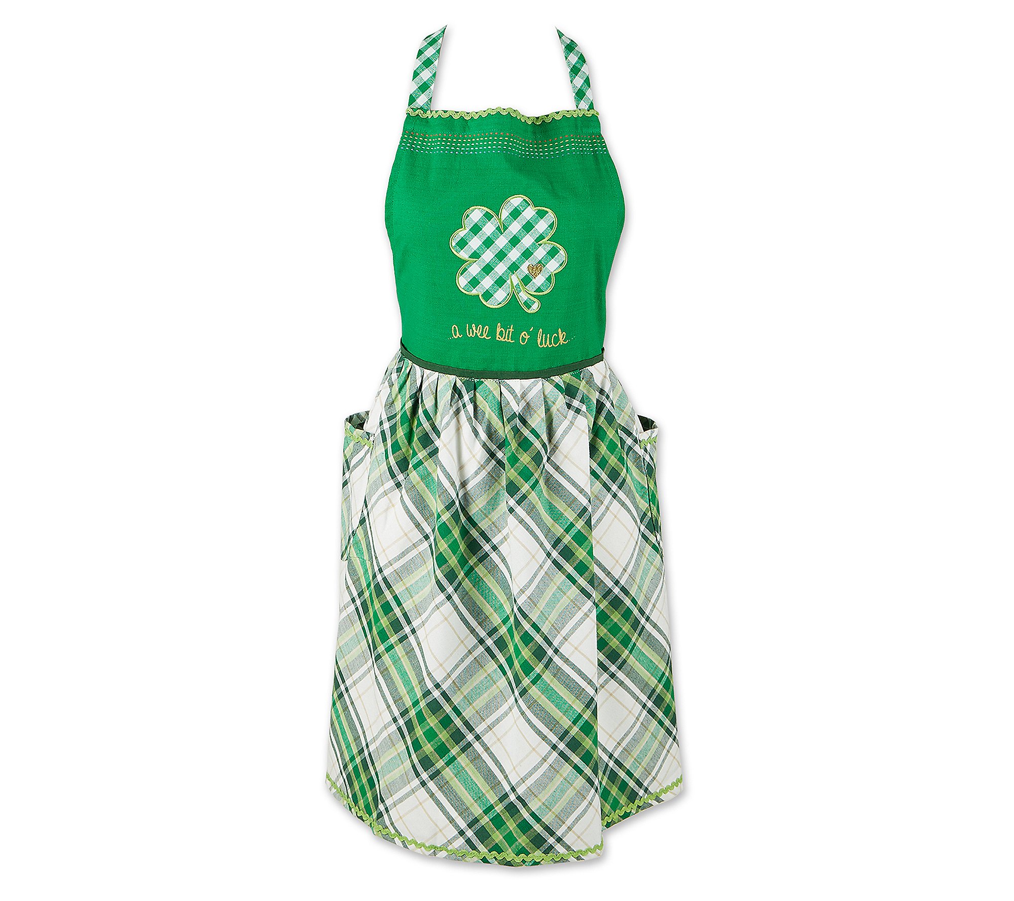 Design Imports Lucky Clover Embellished Apron