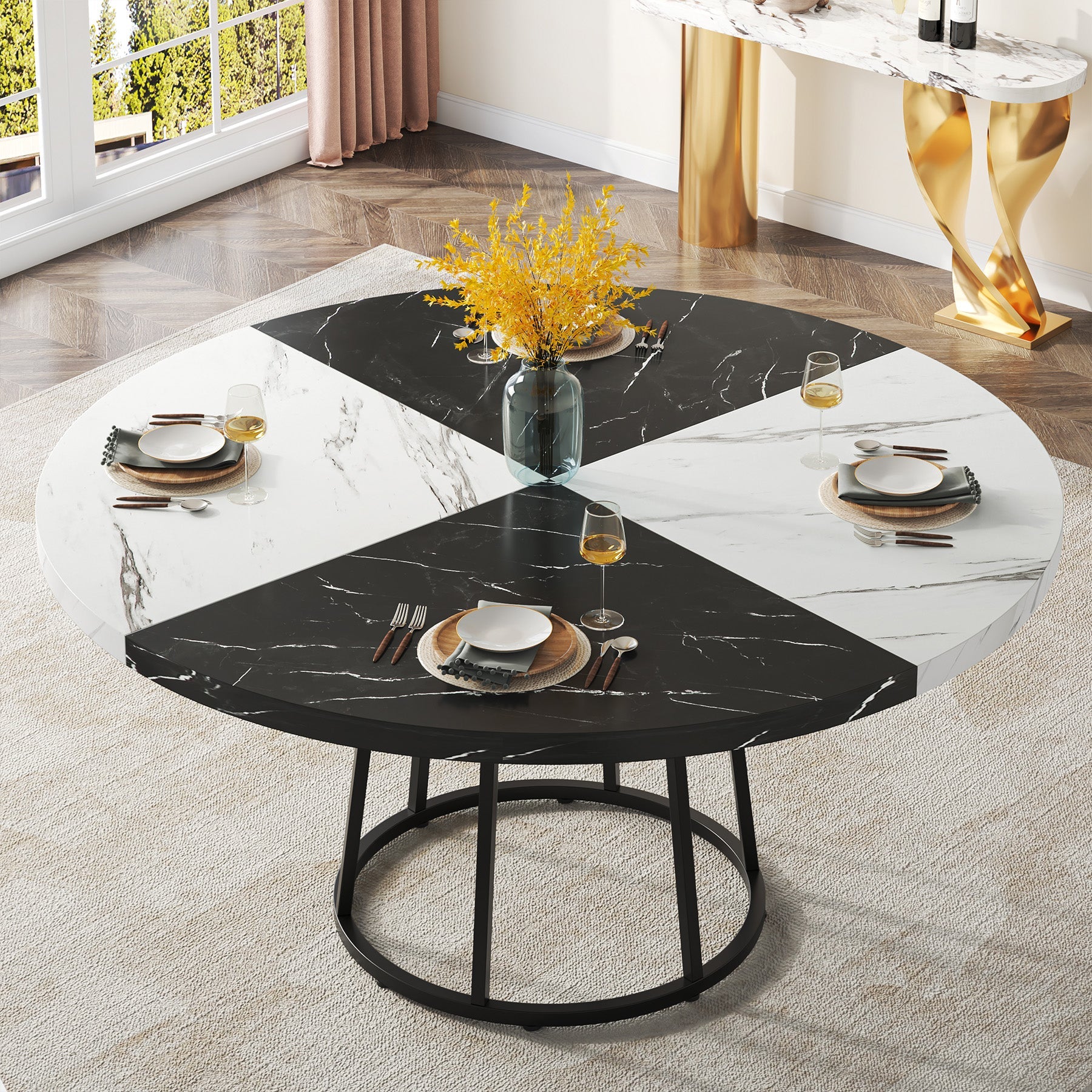 Round Dining Table for 4 People, 47