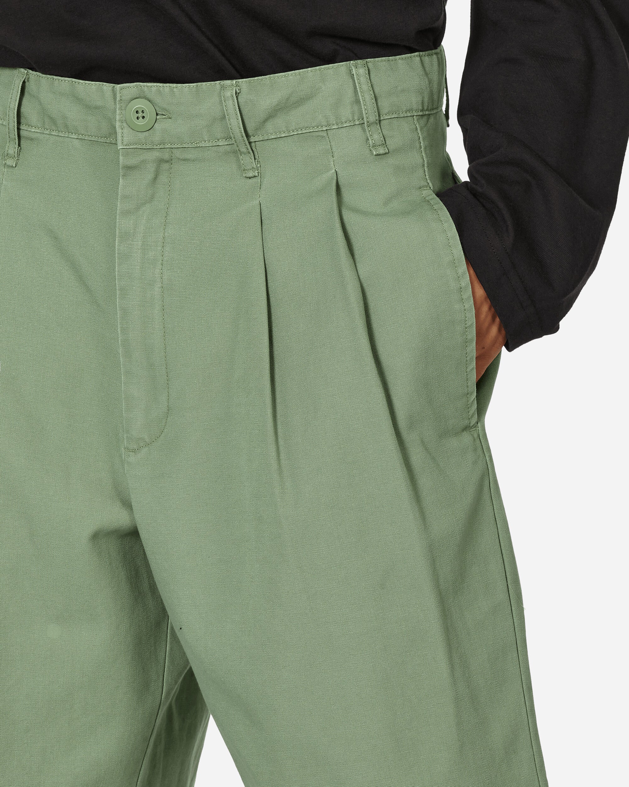 Pleated Chino Shorts Oil Green